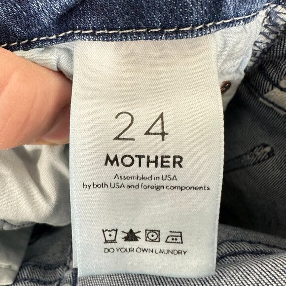 Mother Size 24 High Waisted Looker Ankle Fray Distressed Medium Wash Skinny Jean - Picture 3 of 8